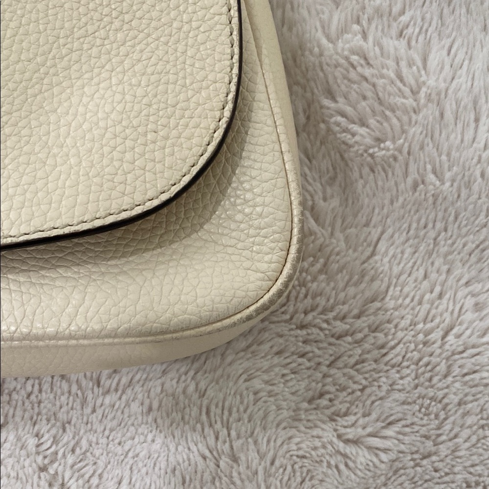 Gucci Cellarius Calfskin medium flap Soho Cream Crossbody Bag Chain Strap tassel - Picture 10 of 16